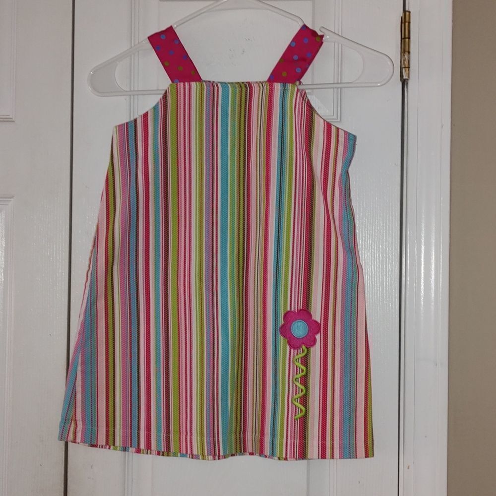 Chez Ami Patsy Aiken Striped dress with flower Sz 6